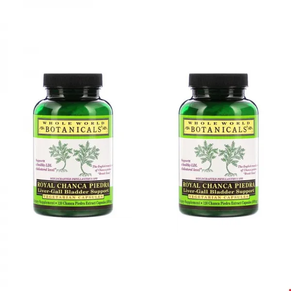 홀 월드 보타니칼 로얄 찬카 피에드라 간-담즙 방광 보조제 400 mg 120개입 베지캡슐, 2개묶음, 1