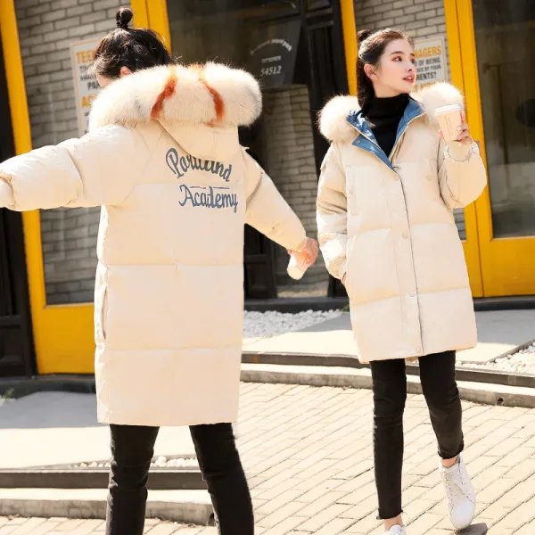 초록무역 겨울신상 캐주얼패션 데일리룩 퍼장식 롱패딩