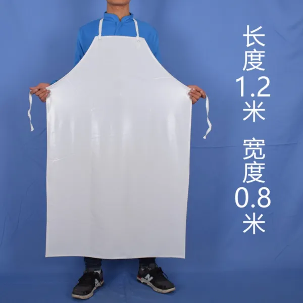 PVC 완병 방수 기름튐방지 정육점 주방 업소용 내구성좋은 앞치마, 흰색 두꺼운 버전 120 x 80