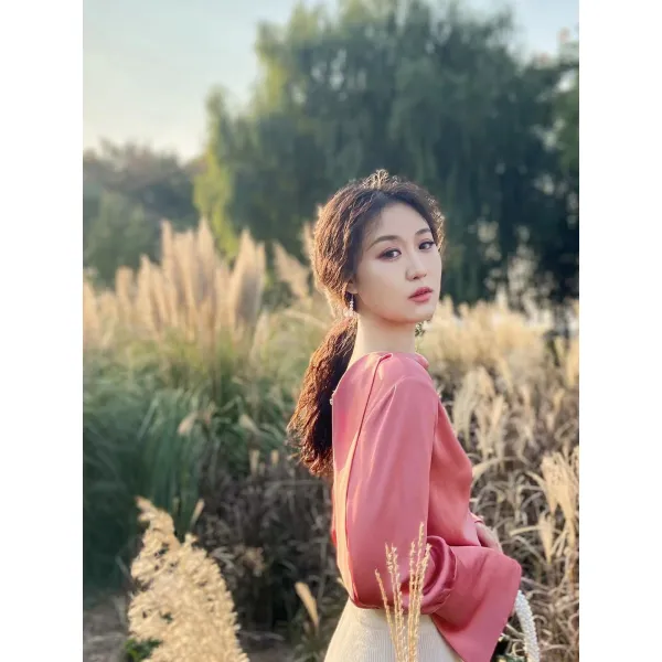 다모아바 빈티지 긴팔 ROSEFANG 봄계절 오리지널제작 클래식 리본 바닷가재 핑크 초산 나팔소매 와이드 루즈핏