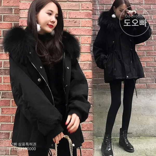 도오빠 오버핏 여성 패딩 다운패딩 점퍼 빅사이즈 퍼 후드 야상 박시 루즈핏 고급스러운 가을 겨울 인기템 20대 30대 패션 데일리룩 여자패딩