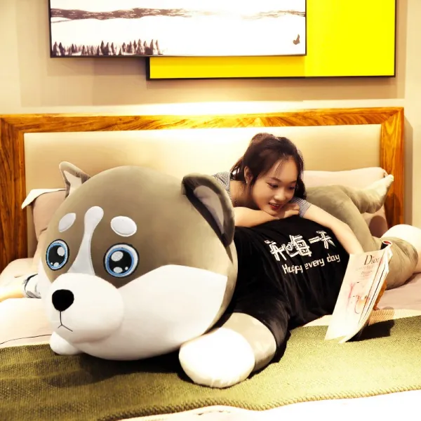 허스키 인형 헝겊 인형 귀여운 봉제 곰 소녀 인형 침대 수면 베개 발렌타인 데이 선물, C, 1.7m [박스형]cm