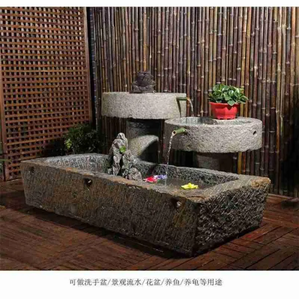 대형 노 돌구유 말의 홈통 맷돌 정원 콤비네이션 청 물항아리 실내외 흐름 천지 콤파스