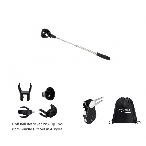Posma Br050b 골프 5 섹션 후퇴 2m 골프 볼 리트리버 번들 세트