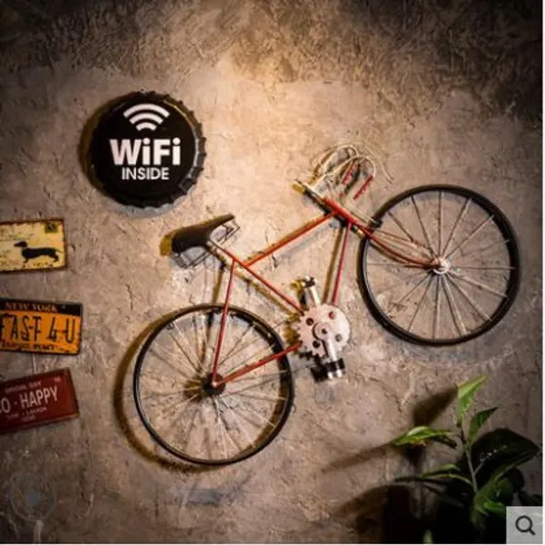 에스컴퍼니 빈티지 철공예품 자전거 벽걸이 개성 인테리어 장식품 B