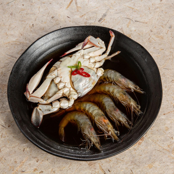 [정세미간장게장] 매스컴이 극찬한 명품맛집 직접끓여 건강한 맛 간장게장 1인 암게 세트, 암(소)(중) 각 1마리 새우장 5마리