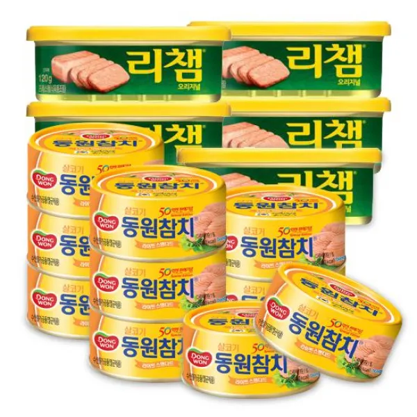  동원 라이트스탠다드참치 85g*10캔+리챔 120g*5캔 상세 설명 참조