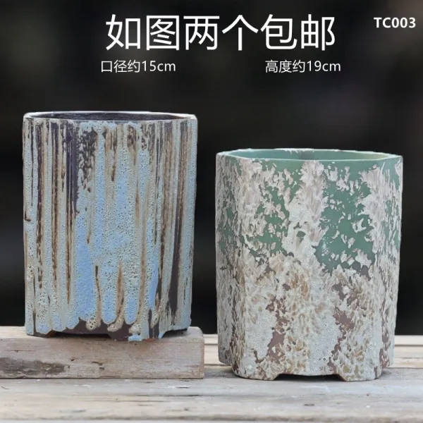 엠마켓 꽃화분대도자기 묵묵히 있다 다육 핸드메이드 거친 배기 발묵 유약 클래식 도의흥 자사 큰사이즈 라지 빅 고방분 레드 Tc003