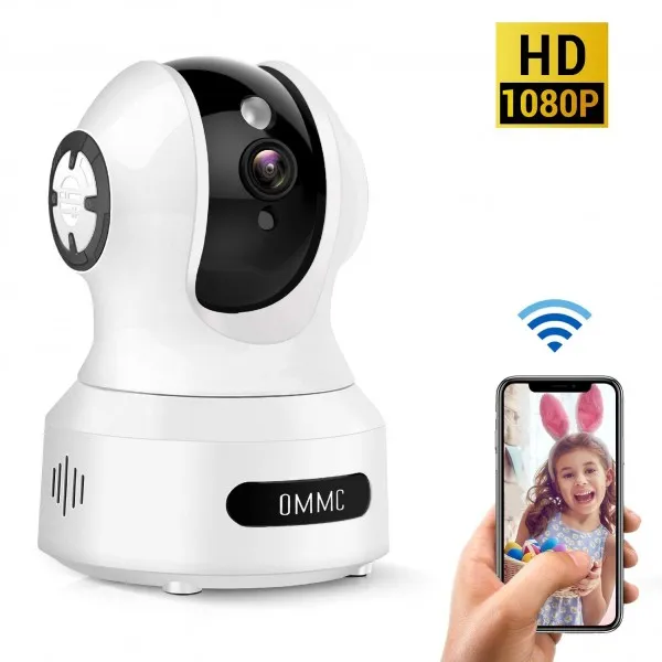 베이비 모니터 OMMC 무선 홈 보안 카메라 야간 투시경 / 2 방향 오디오 / 동작 감지 기능이있는 1080P IP 카메라 Alexa와 호, 단일상품