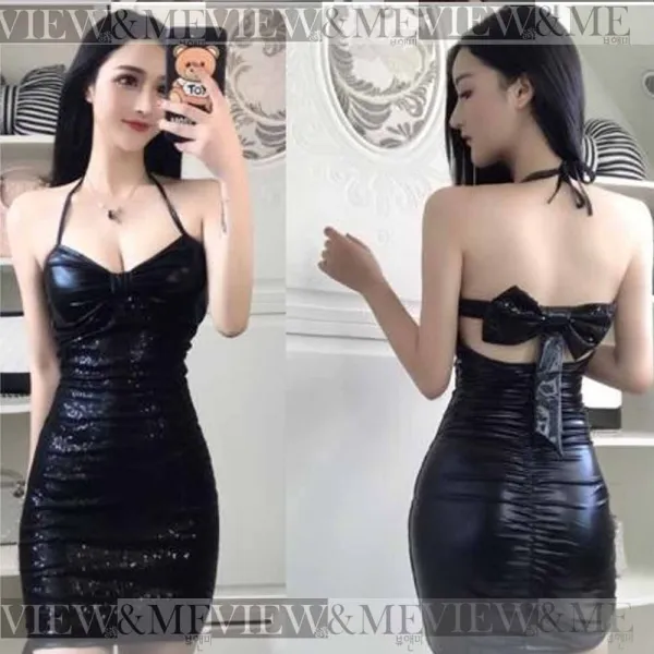 뷰앤미 인조가죽 가죽원피스 홀복 섹시원피스 섹시홀복 시스루원피스 미니원피스 섹시 클럽원피스