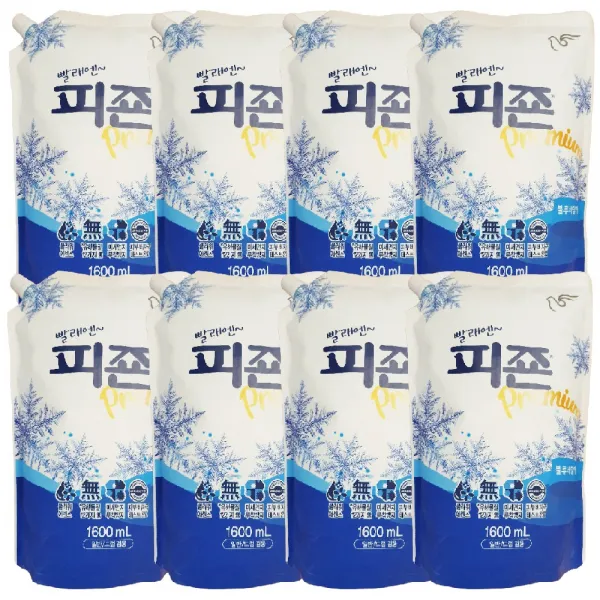 피죤 프리미엄 섬유유연제 블루비앙카, 1.6L, 8개입
