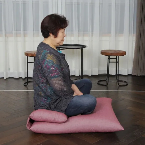 꿈자리 70x110 2단 절방석 - 목화솜 요가 참선 대형방석 바닥용 두꺼운 대방석구션, 2단좌복 70x110 자색(화면보다 진함)