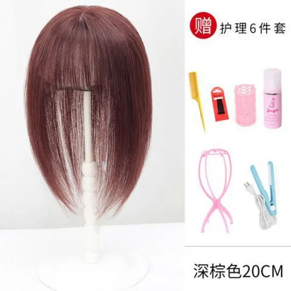 헤어피스 공기 앞머리 바늘을 내밀다 부분가발 여성 헤드 완전함 생머리 헴라인 가리다 화이트 드물다 4558374529 1 건네주다 바늘 부 재봉 13x13 