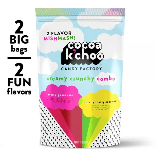 Cocoa K'Choo 밀크 초콜릿 크림 바삭 콤보 2 맛 뒤범벅 13.4oz팩 (2팩), 선택, 상세설명참조