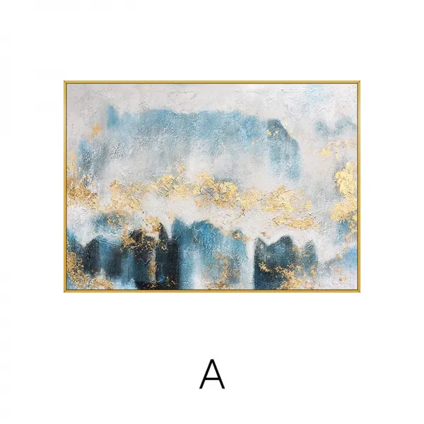 페인팅 유화그림 모즈 심플 추상무늬 골드 인테리림 거실 면회실 요리당 그림을 걸다 고산운 감돌다, A타입 골드 그림물통