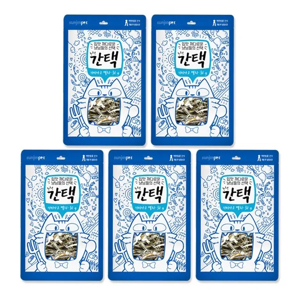 간택 기비나고멸치 고양이간식 건조간식, 5개