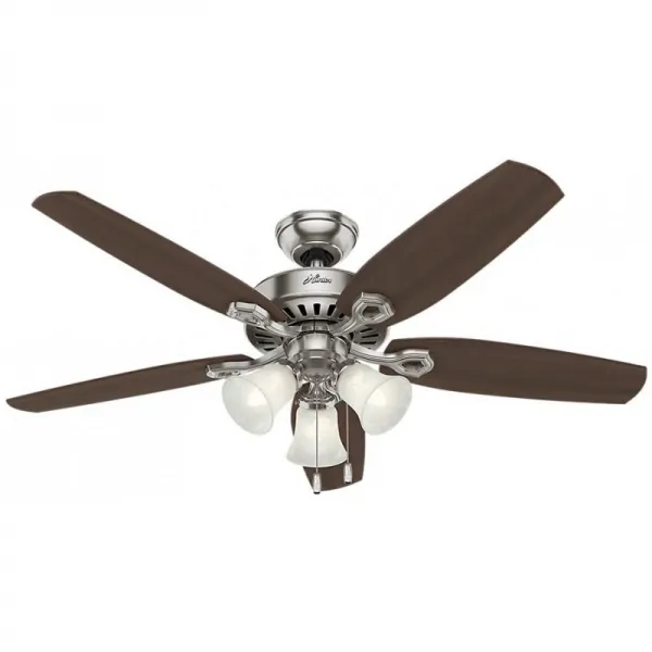 Hunter Fan Company Hunter 53237 Pwt Nckl B / S Slvr의 Builder Plus 컬렉션에서 과도기 52 인치 천