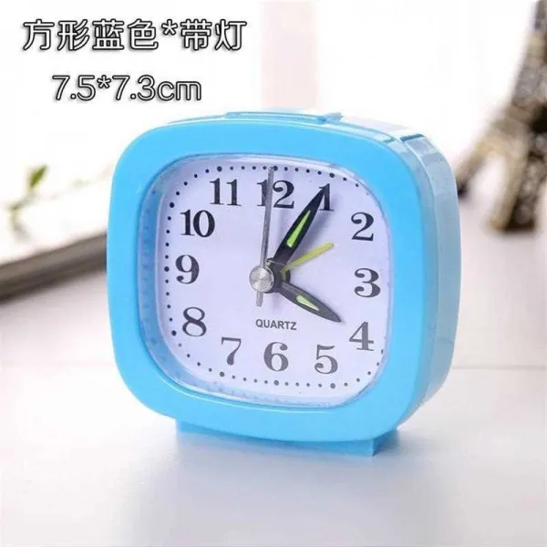 늦잠 자지 C벽 제시계 알람시계 소음방지 거실 나이트조명 침대머리 심플 종의헌 작고깜찍 스퀘어 등 포함 블루 C83q32