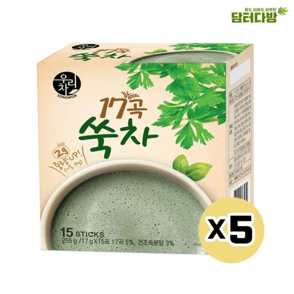 송원 17곡 쑥차 15스틱 건강차X5, 1