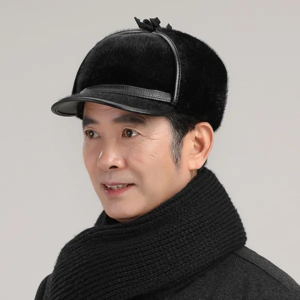 cnko 중장년층 뇌봉모 남성 겨울 귀달이 두껍게 보호대 야외에서 북동노인 할아버지 영감 모자가드