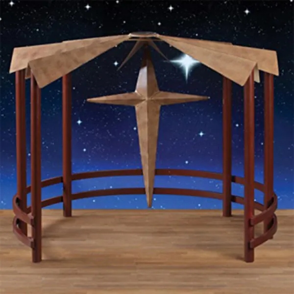 40” Metal Christmas Display Nativity Creche with Star 별과 40 ”금속 크리스마스 디스플레이 성탄절 탁아소, 1