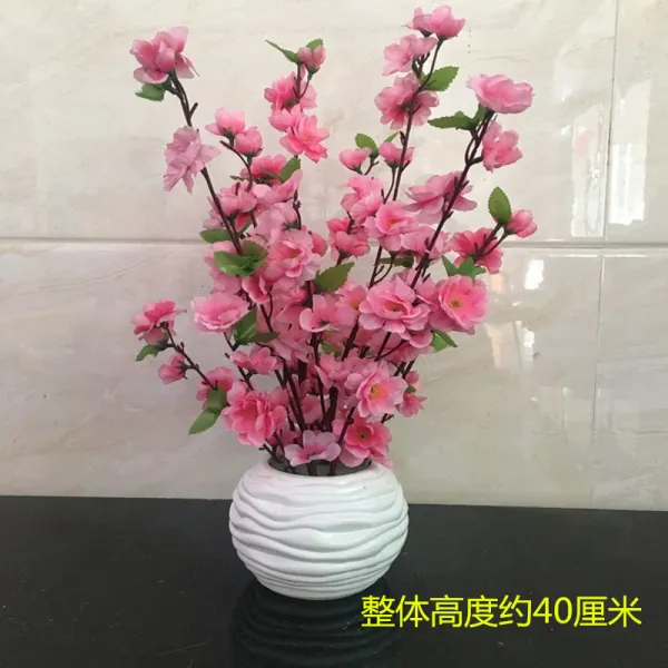복사 복숭아꽃 가지 벚꽃 가지 견화견화건화 웨딩드레스 객실 착지 비닐 꽃 핑크 복숭아꽃 나사 세트