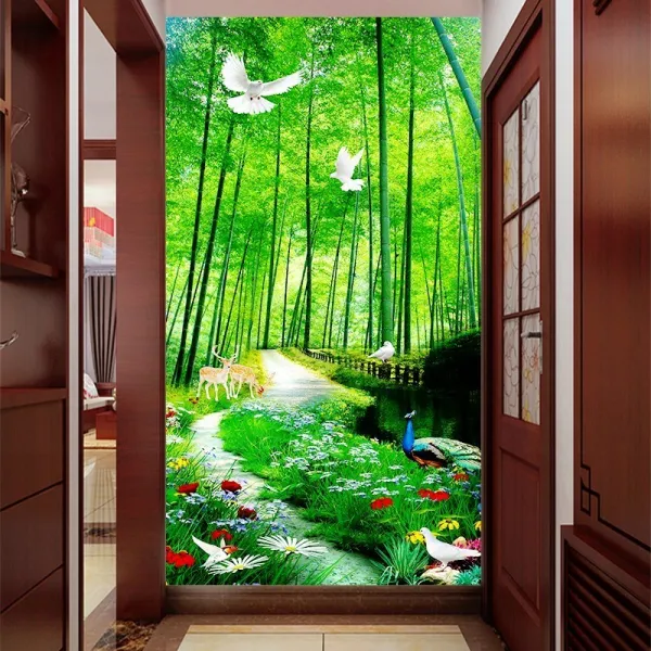 가온나래 대나무 숲 가는 길 풍경 전체보석십자수 집에서취미, 45x65cm