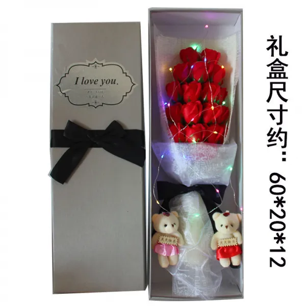 칠석 발렌타인데이에 여친 마누라 선물 창의적 생일선물 여자 장미 비누 꽃다발 낭만, 18곰증정 등타입