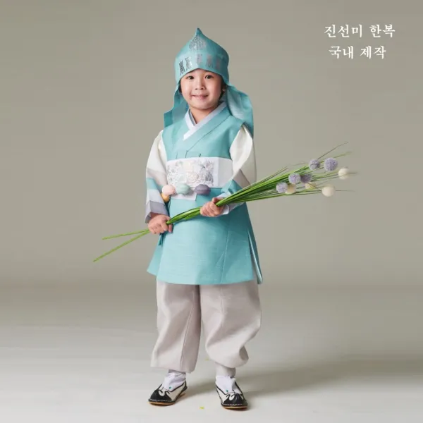 진선미 남아한복 연아견-민트 국내제작