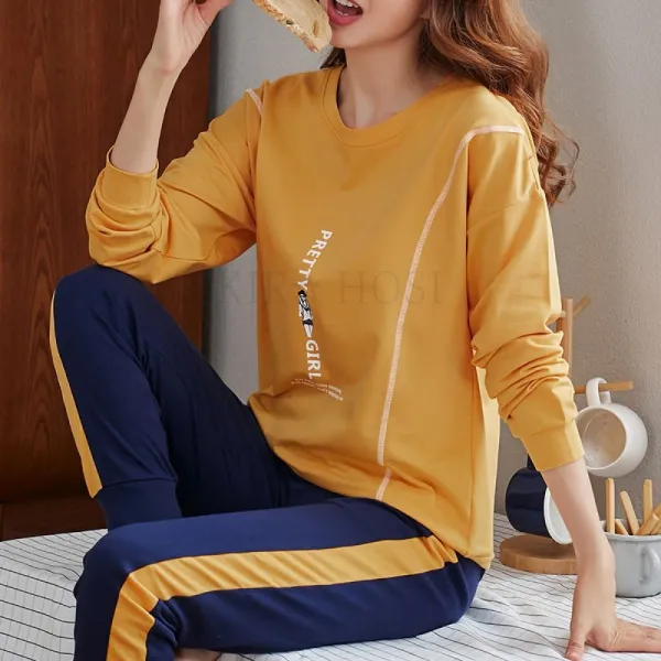 Kirahosi 여성 겨울 잠옷 수면잠옷 상하의 세트 실내복 홈웨어 편한 옷 E 194 Icit4rg