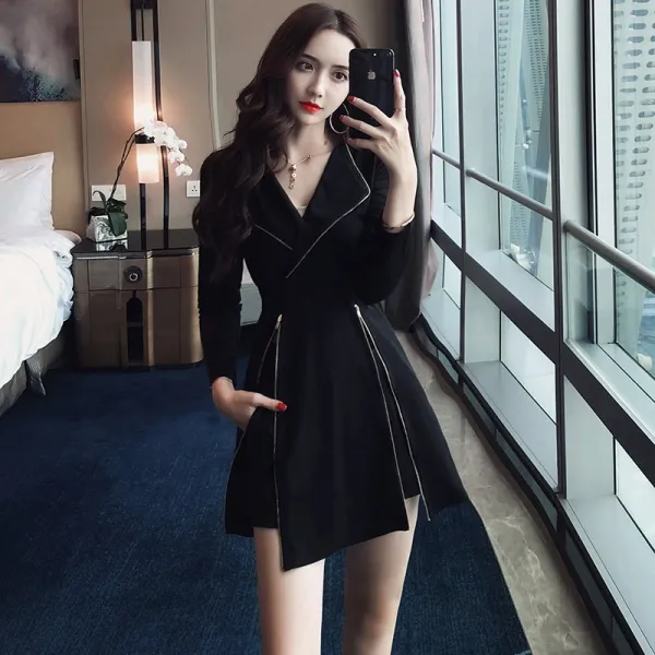 섹시 여신 무드 옷 나이트클럽 스타일리쉬 고랭 언니풍격 멋져 여성의류 멋진