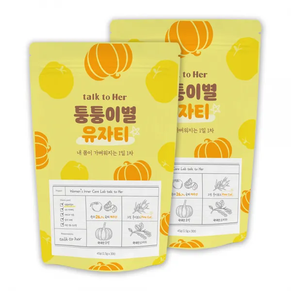 톡투허 퉁퉁이별 유자티, 2팩, 45g