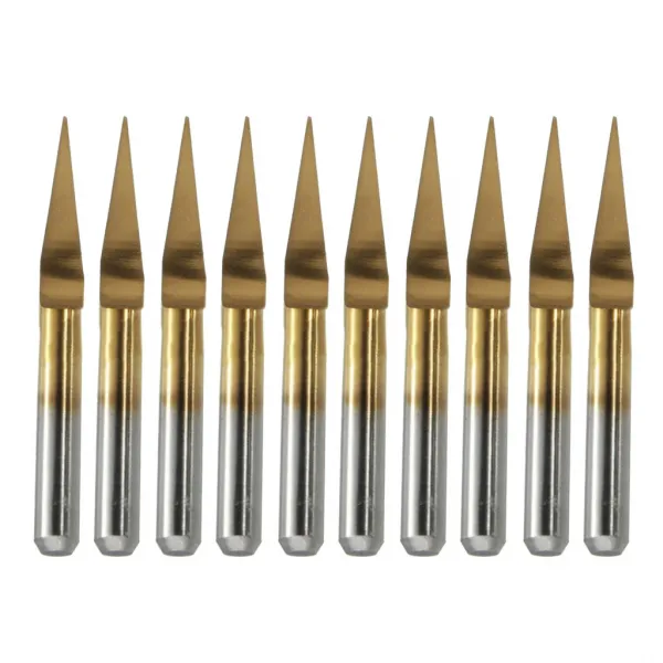 QDY 10pcs 조판 공 티타늄 입히는 편평한 바닥 절단 도구 30도 0.2mm