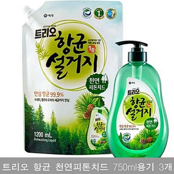 에이케이준 트리오 항균 천연피톤치드 750ml용기 3개 피톤치드