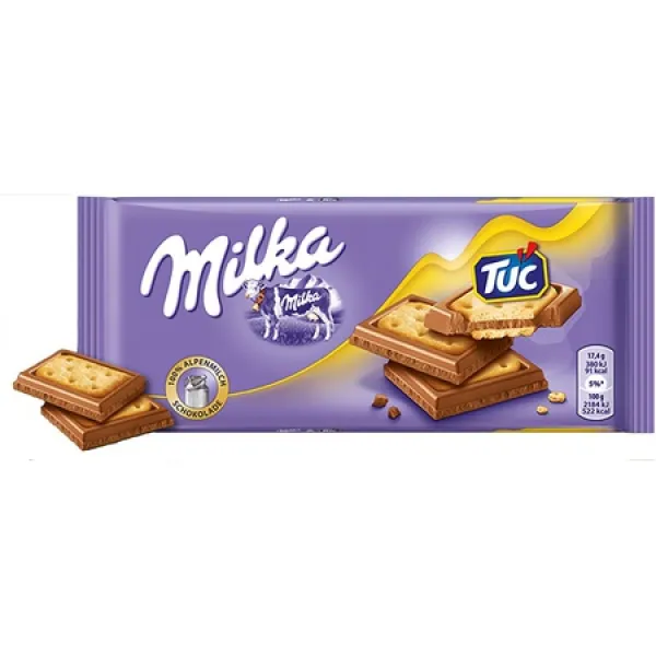 Milka Tuc Cracker Chocolate Bar Candy Original German Chocolate 87g3.06oz, 상세 설명 참조0