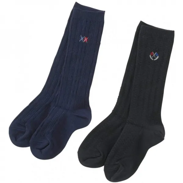 西松屋 [EFD] 2 켤레 세트 통학 통원 양말 (줄 무늬 자수) 【13-15cm · 16-18cm] 16 -18