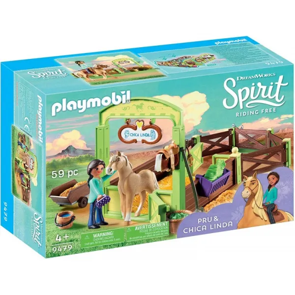 말 마구간 여러 가지 빛깔과 무료 PRU & Chica 린다 PLAYMOBIL ® 정신 타고