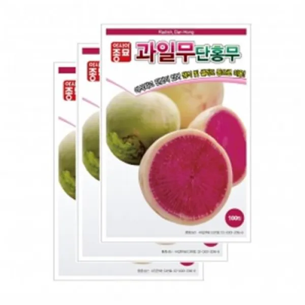 아시아종묘 채소씨앗 - 무씨앗 단홍무 과일무(100립x3) 수박무