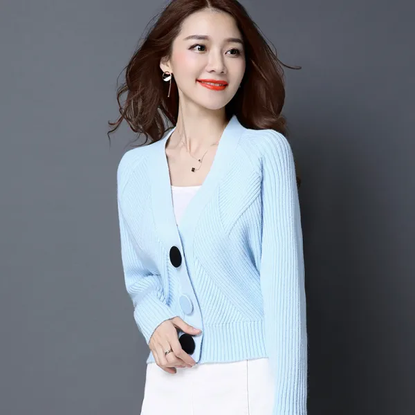 겉에 가디건 여 얇은 스커트 봄 가을 하이웨이스트 니트 스웨터 외양