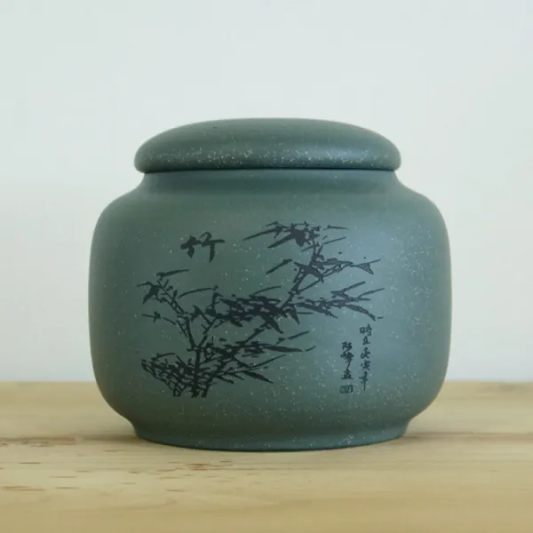 공부차 NO.24 사군자 차엽관 자사차통 매난국죽차통, 죽, 1개