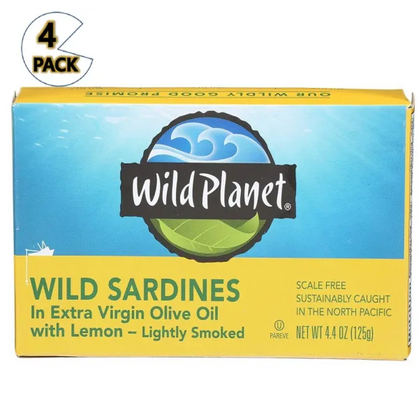 Wild Planet Sardines 정어리 통조림 4.4온스 4팩, 1개