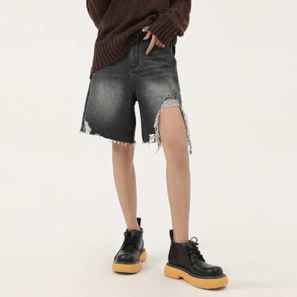 찢청 데님 바지 팬츠 하이웨스트 데님팬 구멍데님 벌금시리즈 불햄 손으로연마