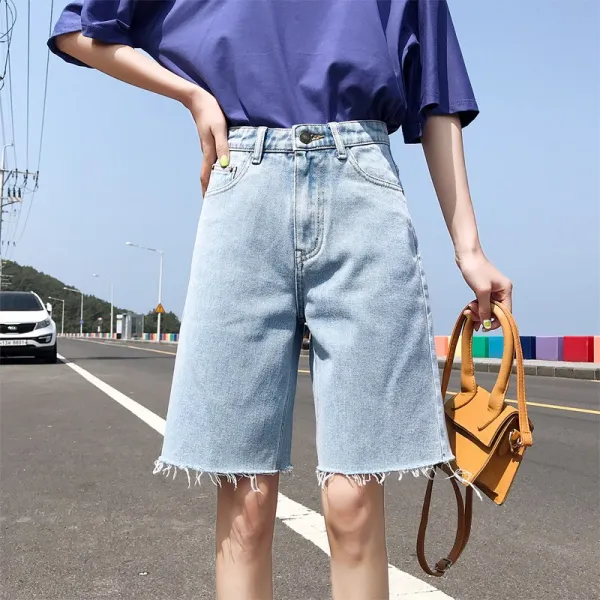 머머다 여성 청 반바지 자수 5부 여름 데님팬츠 24 Fuj24 596546040943