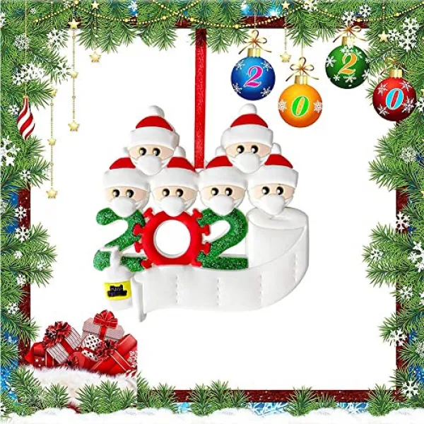 크리스마스 장식 키트 개인 이름 2020 격리 된 생존자 가족 사용자 정의 크리스마스 장식품 키트 크리스마스 Diy 창조적 인 선물 2 6 가족 구성원 6 People 6 People