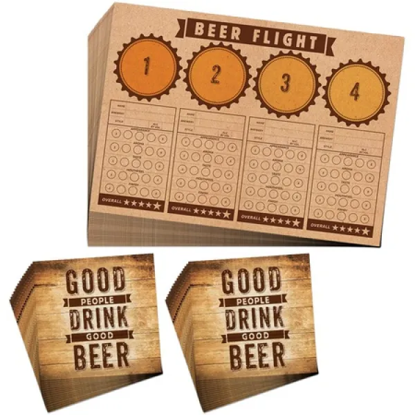 인생을 즐기다! 파티 용품 맥주 파티 용품-맥주 비행 시음 메모 Placemats Good Beer Beverage Napkins (, 상세 설명 참조0