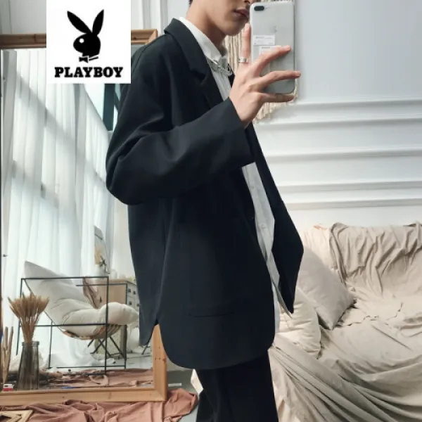바람둥이 (playboy) 수트 코트 남자 학생 학원풍 일학과 문예반 세트 복고풍 한판 조항(4087)