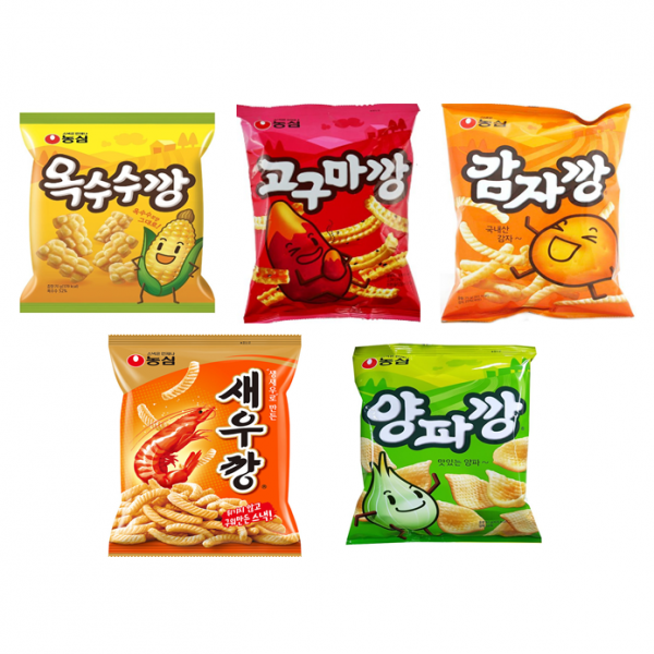 농심 옥수수깡 70g+고구마깡 83g +감자깡 75g +새우깡 90g+ 양파깡 83g세트, 1세트