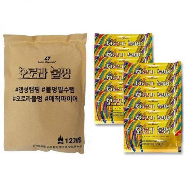 스위스마운틴 오로라불멍 오로라가루 33gx12개 30g->33g 증량 캠프파이어 불멍 매직파이어 갬성불멍, 33g x  12개