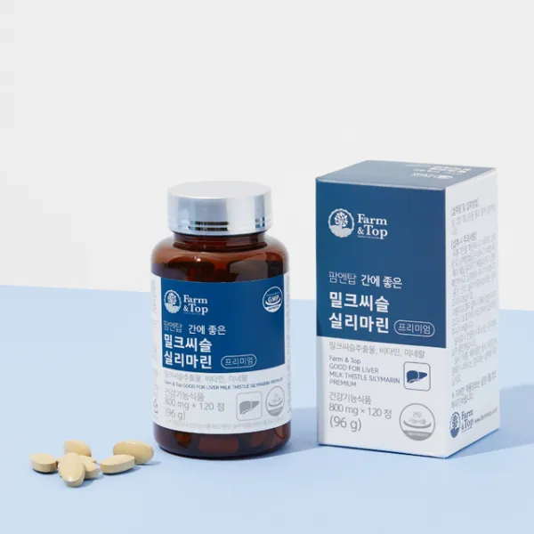 [4차재입고] 팜엔탑 밀크씨슬 실리마린 간영양제 간기능개선제 간약, 800mg, 1개