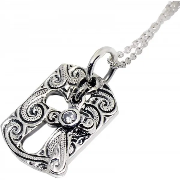[STERLING SILVER 925] 실버 CZ 선창 태그 십자가 크로스 펜던트 목걸이 체인인가; AMTHGNE-291